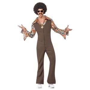 Smiffys Mens Groovy Boogie Costume Set / Brown
